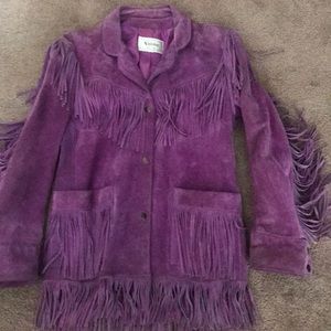 Vakko used Vintage Fringe jacket ,suede,Vakko N Y